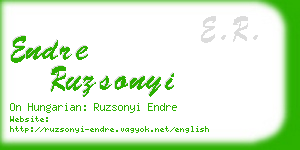 endre ruzsonyi business card